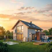 Haus Sanierung durch Handwerker (KI-generiert)
